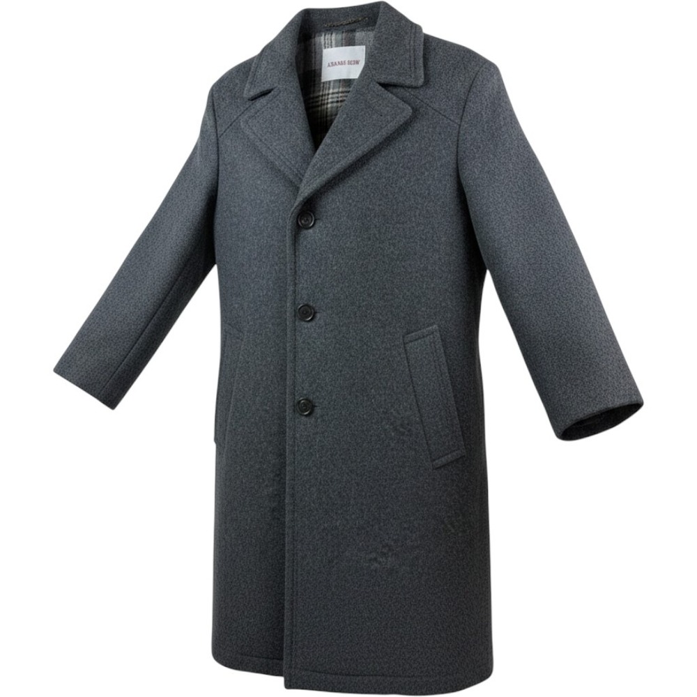 Adams Row Overcoat Mens XL Charcoal Grey Excellent Wool Blend Plaid Lined Coat